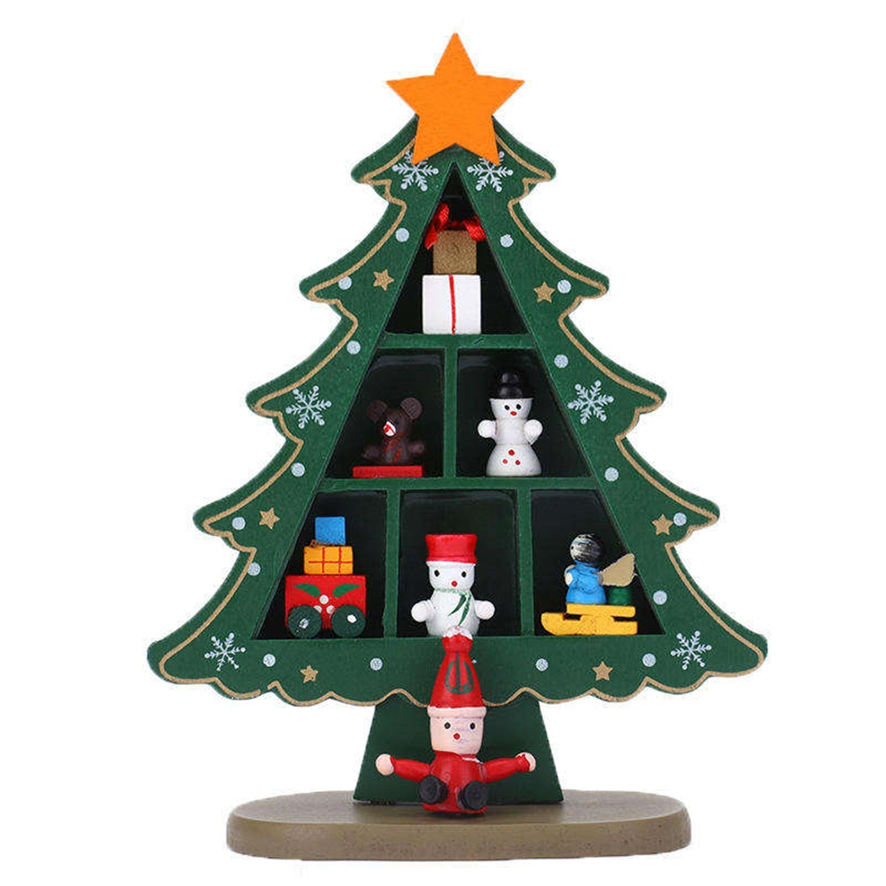 Christmas Trees Wooden Crafts Building Block Set Christmas Gifts Home Party Decor