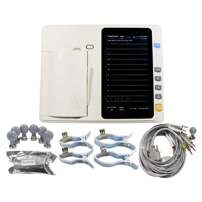 Sy-H004 سعر رخيص ECG 3 قناة آلة مخطط القلب الكهربائي المحمول الشاشة
