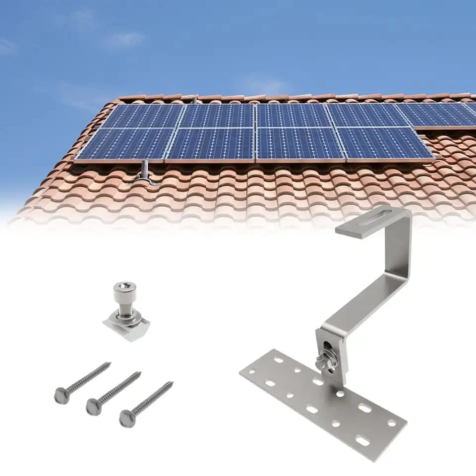 Großhandel Materialien für die Installation von Solar-Panel-Halterungen Edelstahl Metall Solar Photovoltaik Flachziegel Dachhaken