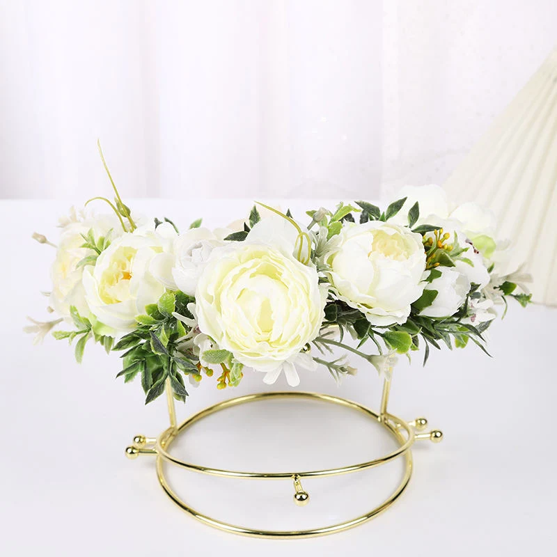 Floral Headband Decorative Hair Circles Peony Artificial Flower Girl Crowns