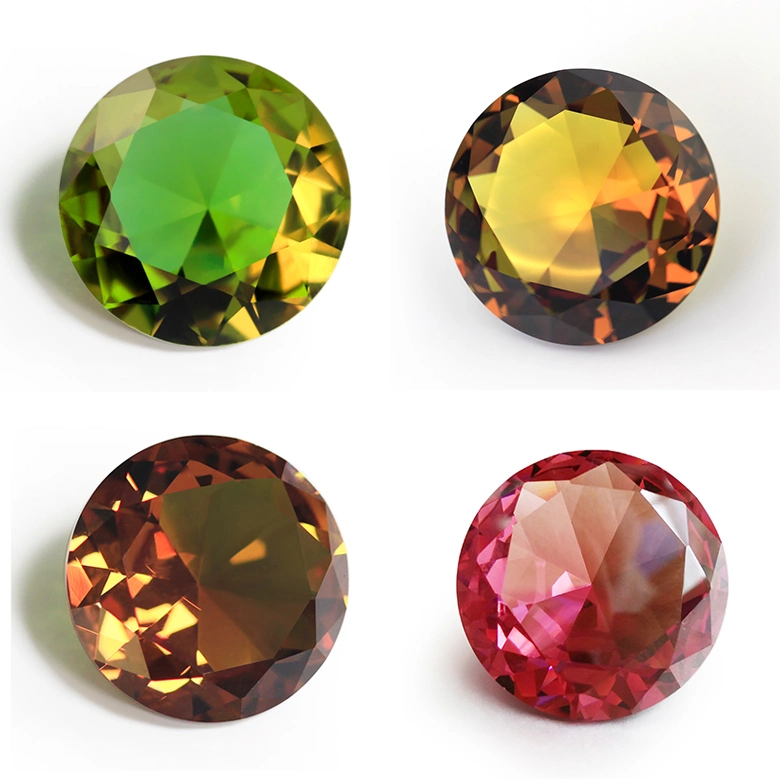 Changement de couleur synthétique Zultanite Round Gemstone pour réglage de bijoux