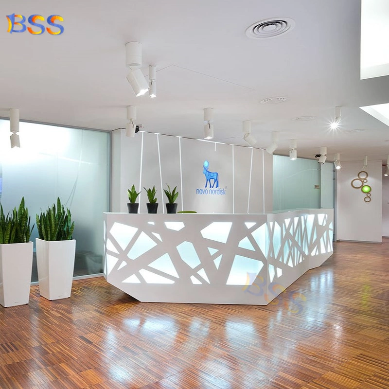 Contador de LED blanco de la Recepción Salón de belleza spa oficina de recepción de contador