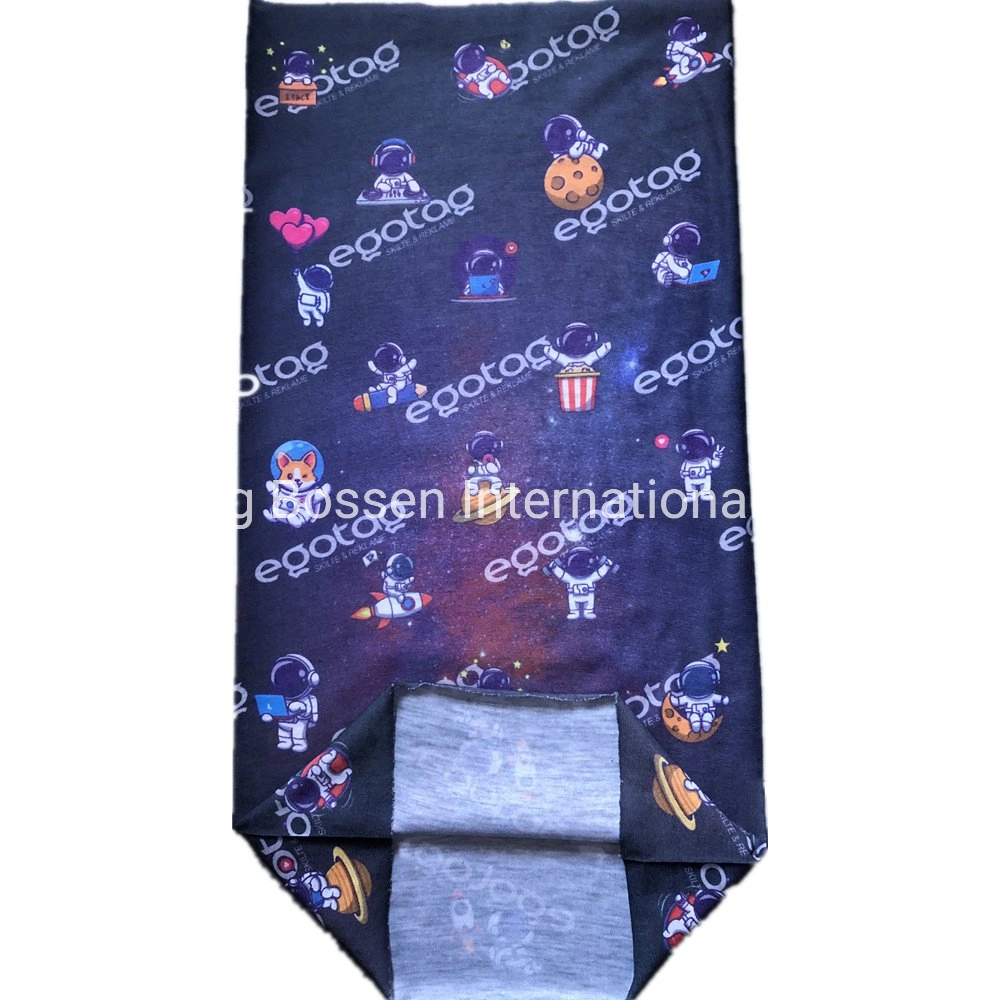 China Scarf Factory OEM Custom Logo Polyester Microfiber Black Magic Face Mask Tube Bandana Scarf