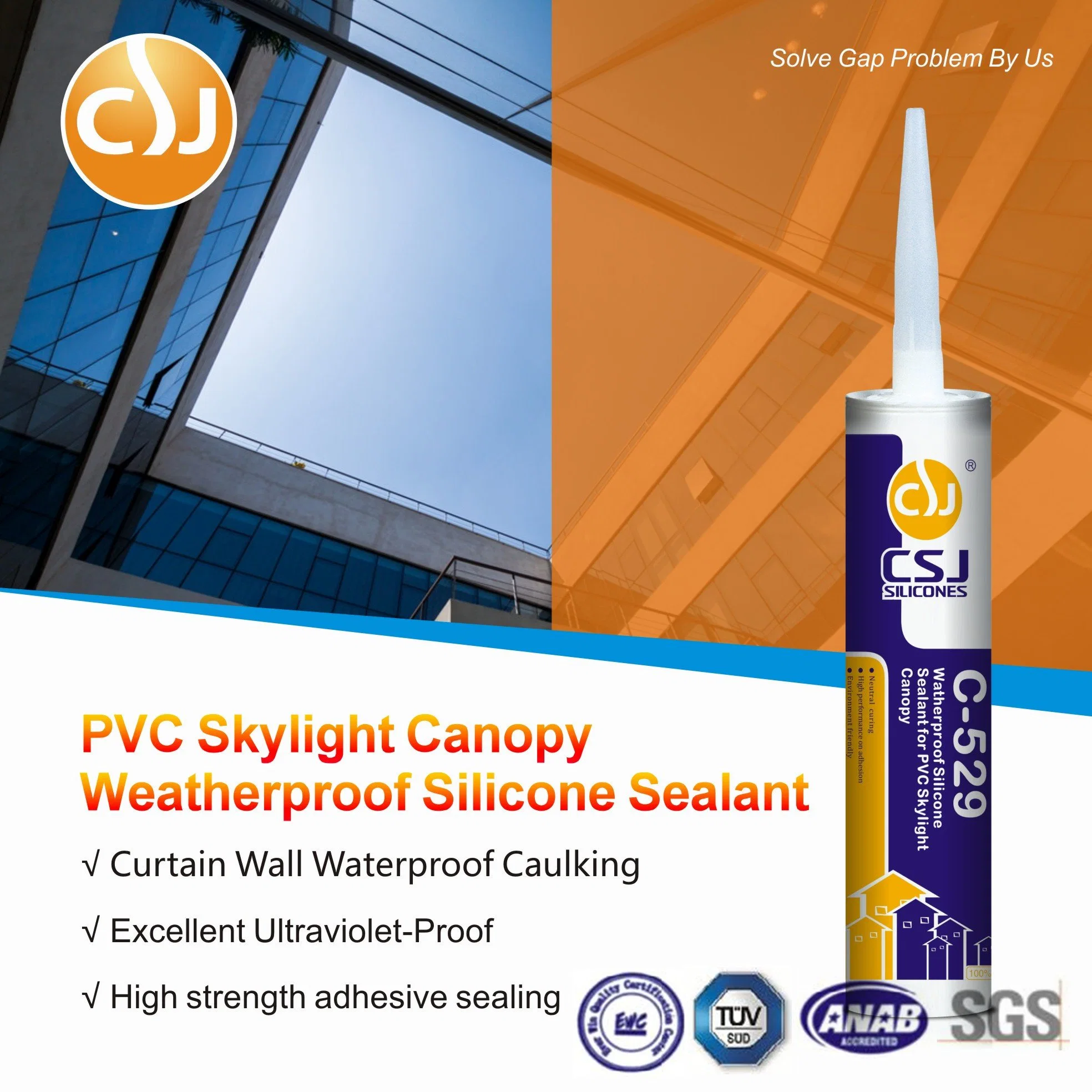 C-529 Produits colle silicone adhérent pour le PVC Conseil