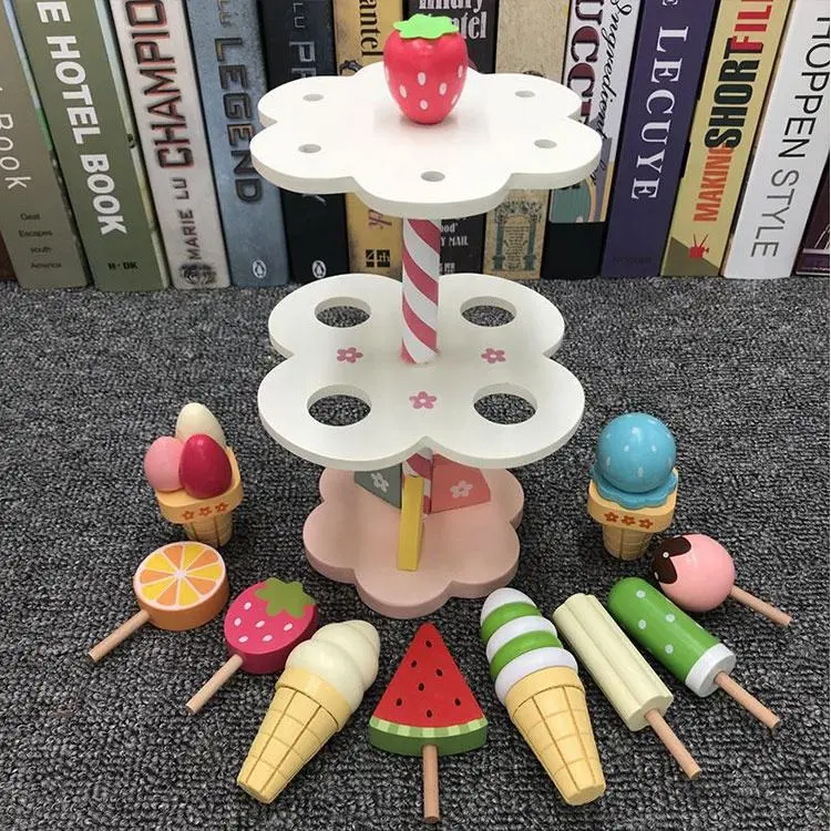 Wooden Round Tree Display Ice Cream Toy