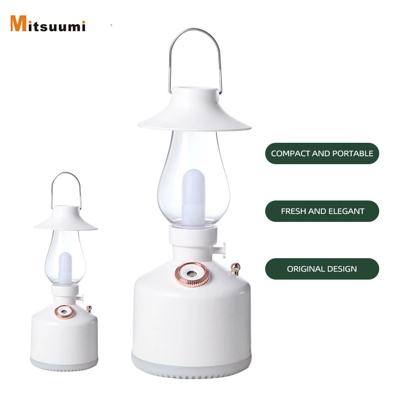 Luz nocturna dormitorio humidificador ultrasónico Mini Humidificador Lámpara Vintage Cambio de color.