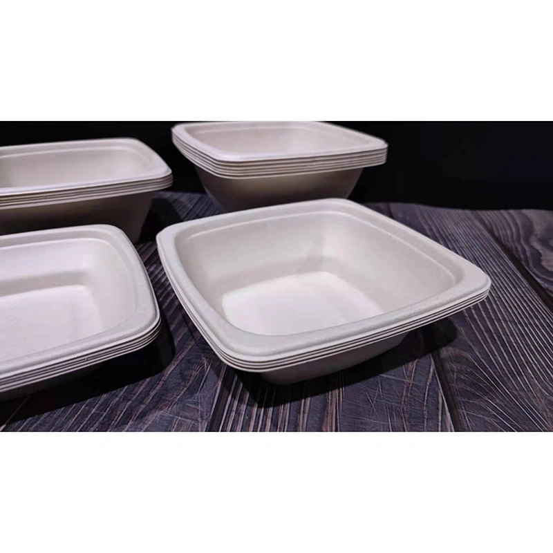 Eco friendly llevar envases de alimentos 32oz 42oz desechables de bagazo de fideos sopa caliente tazón Plaza