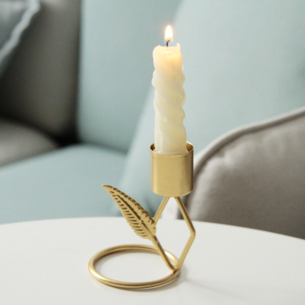 Nordic Gold Gingko Leaves Candle Holder