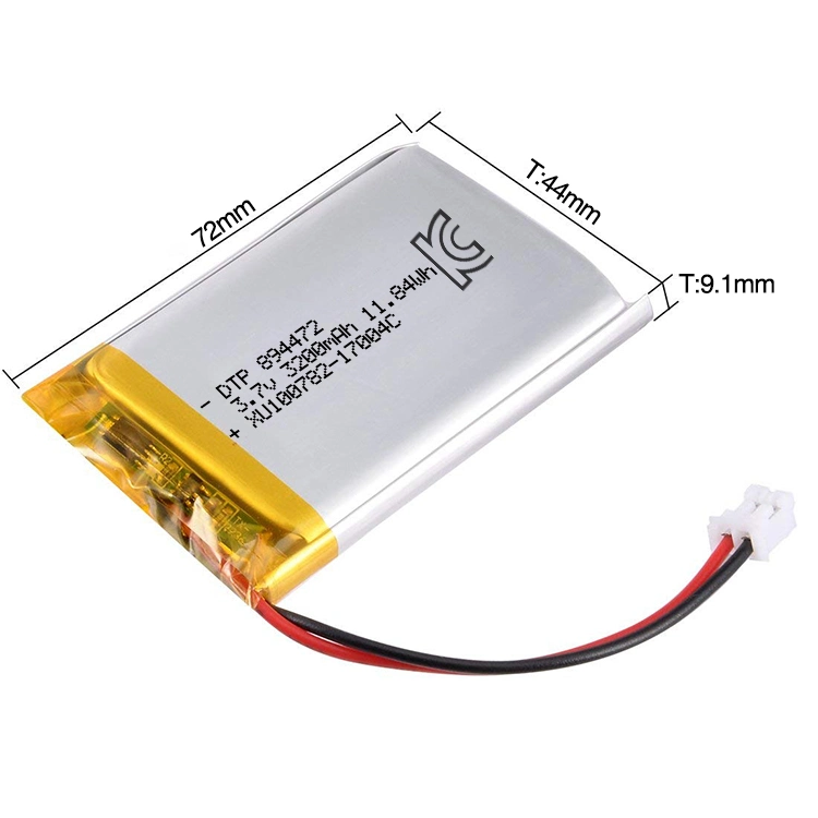 Dtp Popular Model 894472 3.7V 3200mAh Lithium Battery From China Manufacturer