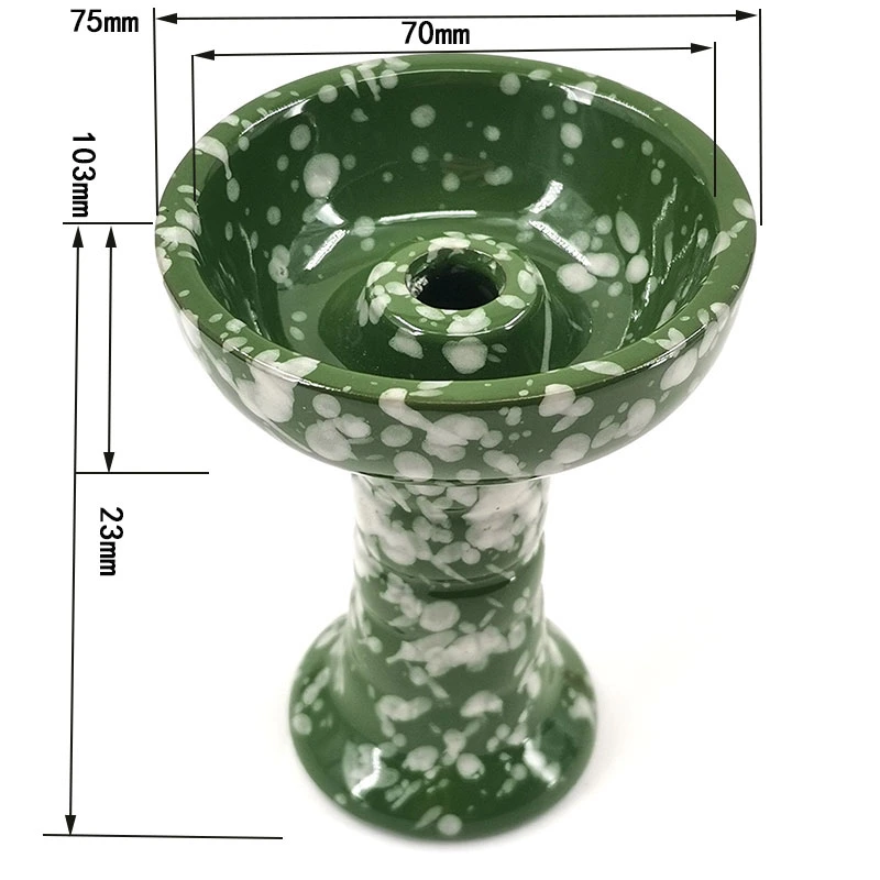 Reusable Ripple Ceramic Hookah Bowl Single Hole Shisha Bowl Glaze Chicha Head for Glass Water Pipe Charcoal Holder