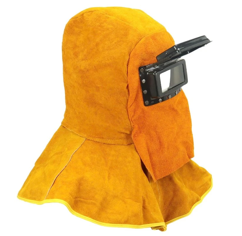 Máscara de soldar protetor de pescoço capacete proteção de pele soldadura confortável Capacete de soldar para capuz couro trabalhos de soldadura