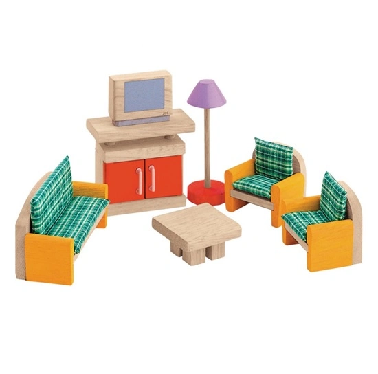 High Quality Wooden Doll House Furniture Accessories Natural Solid Wood Furniture Toys