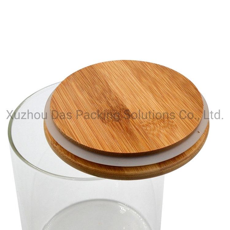 Haut de la qualité en verre borosilicaté Premium jar contenant de la cartouche de stockage des aliments de cuisine en bois / couvercle hermétique de bambou