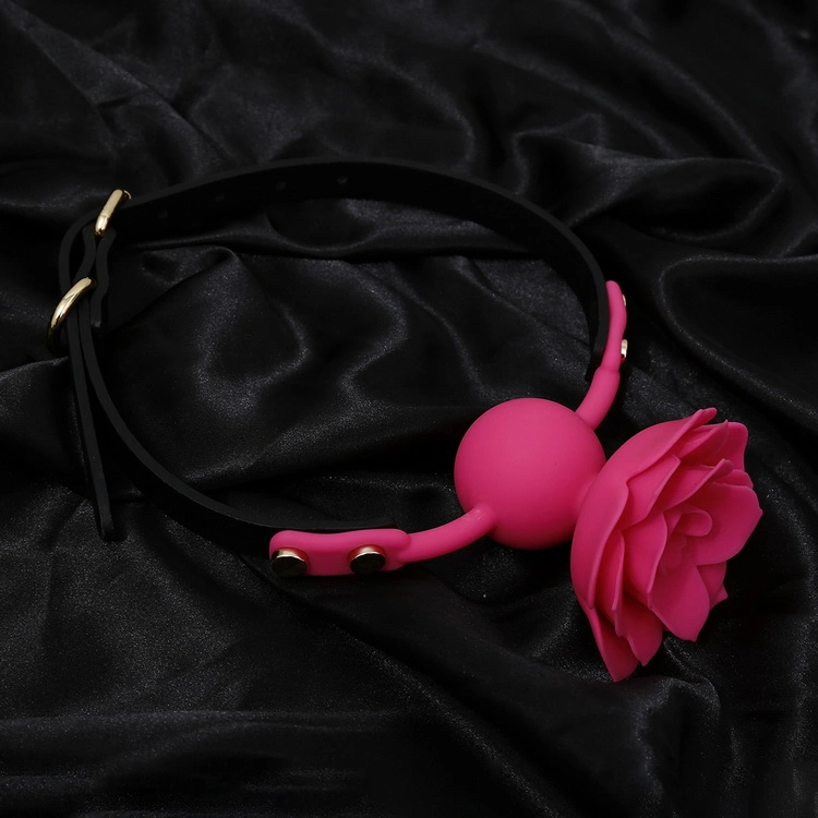 Custom Bdsm Rose Flower Mouth Ball Sm Full Silicone Sex Toys Fetish Mouth Gags Sex Products