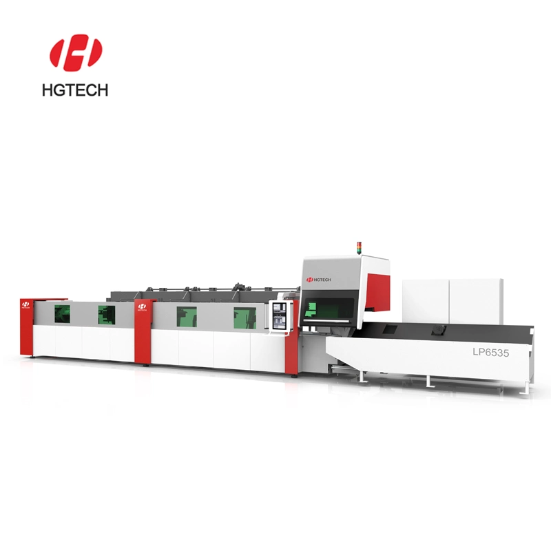 Hgtech CNC Fiber Laser Cutting Machine Metal Tube for Both Stainless Steel Carbon Steel Fiber Laser Cutter Price