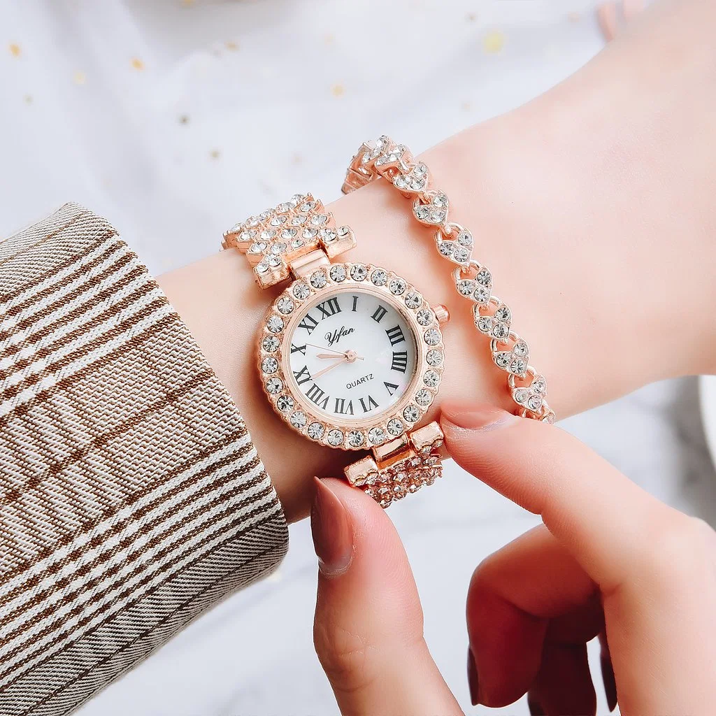 Gold Ladies Wrist Watches Dress Watch Women Crystal Diamond Watches