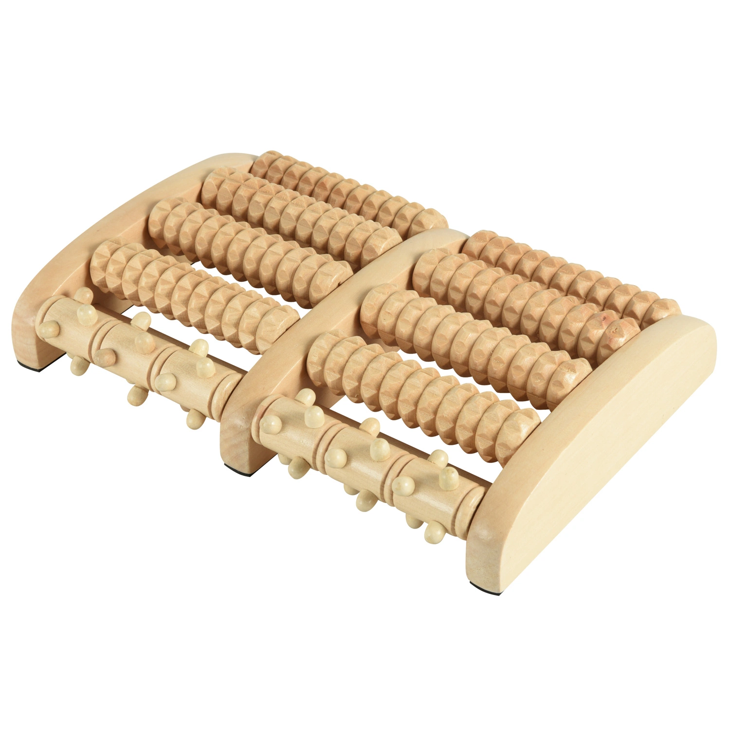 Wood Foot Massager 5 Rows Wooden Roller Stress Relief Body Massager