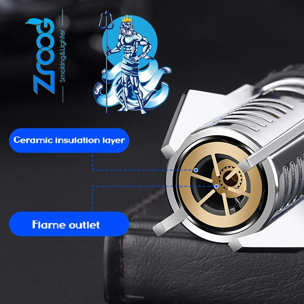 Torch Lighter Butane Lighter with Fuel Window Jet Torch Windproof Cigar Lighter