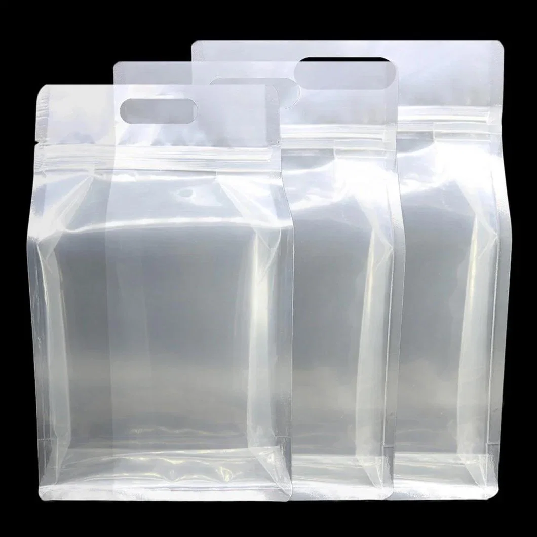 Atacado Personalizado PE/PE transparente reciclável Zipper arroz plano resselável Saco de embalagem inferior
