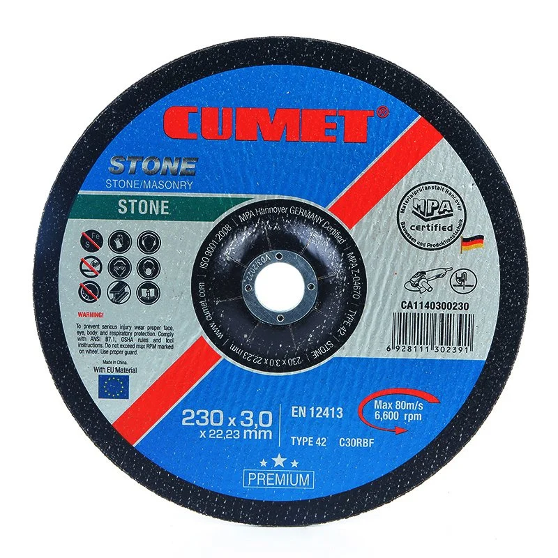 Cumet 9&prime; &prime; Roue de découpe pour métal (230X1.9X22.2) Abrasif avec certificats MPa