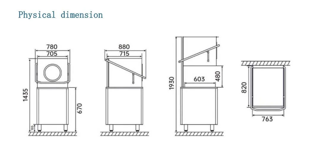 Plus Large Commercial Electric Automatic Hood Type Dishwasher (P60)