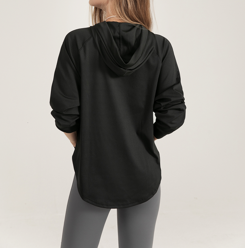 Camisola de capuz de desporto Fashion Quick-Drying para mulher pullover de malha Running Girl