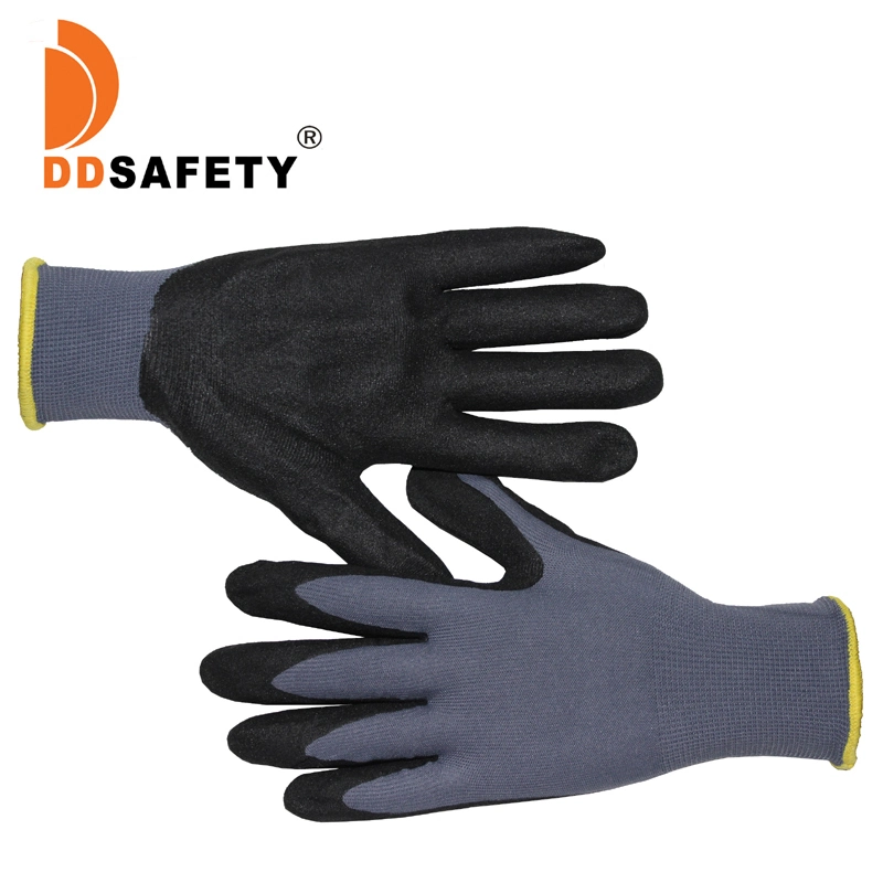 Custom Durable Incomparable Strength Nitrile Sandy Finish Construction Garden Gardening Working Gloves Guantes Luvas CE 3121X