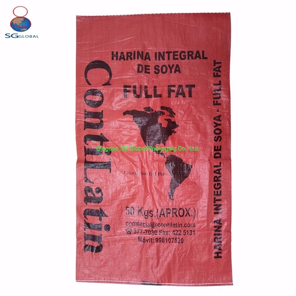GRS SGS CE Colorful Print Customize Logo 25kg 50kg Polypropylene PP Woven Packaging Plastic Sack Packaging Grain Sand Feed Fertilizer Rice Sugar Flour Maize Bag