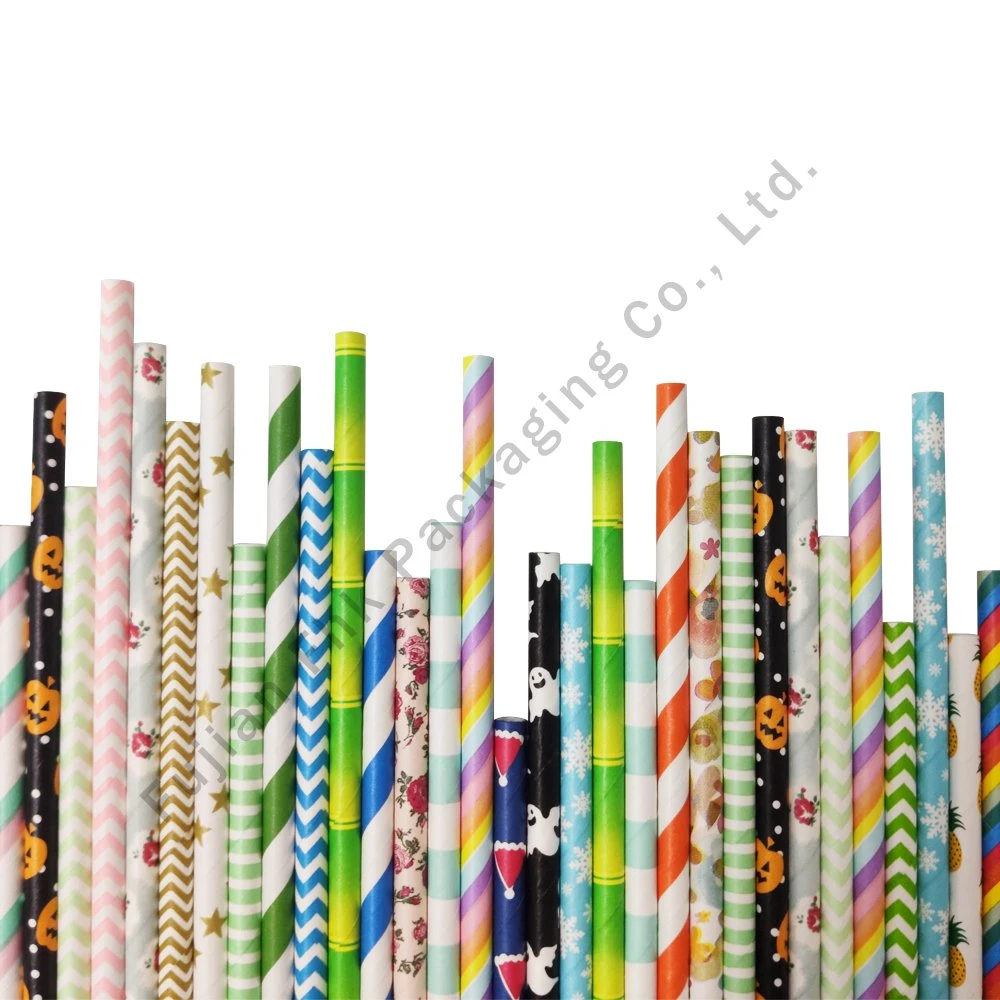 Biodegradable Food Grade Paper Drinking Straws for Party Wedding Decoration Multicolor Paper Straw