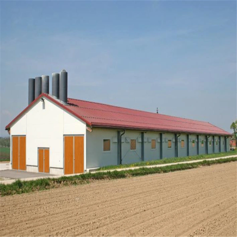 Vorgefertigte Stahlrahmen Konstruktion Struktur Geflügel Farm Broiler Prefab Huhn Haus mit vollem Set Geflügel Ausrüstung für Hühnerfabrik