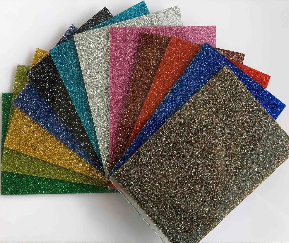 Vente concurrentiel 2mm Couleur paillettes de verre acrylique Boîte d'Affichage carte