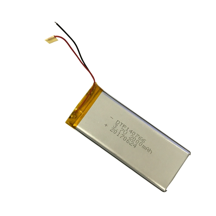 Thin Lipo Akku 140766 3,7V 2000mAh Li-Ion für digitale Geräte