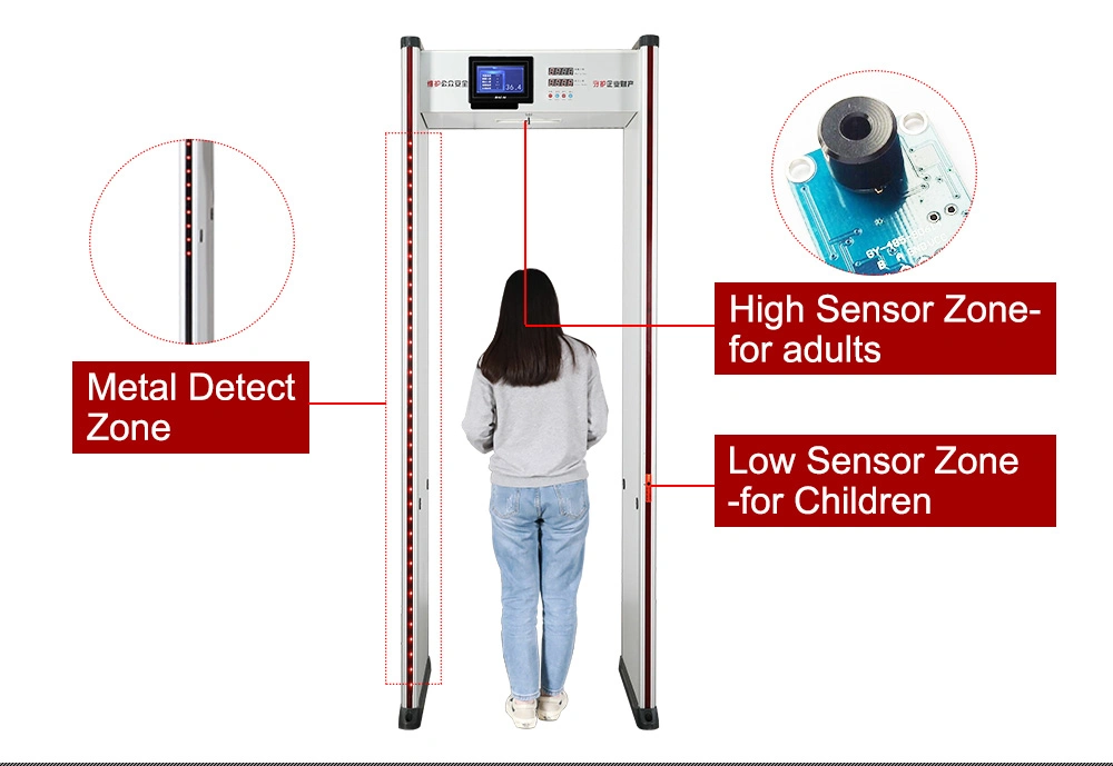 Public Stations Multi-Peprson Body Temperature Detector Walk Though Detector with Disinfetion