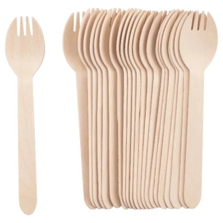 Wholesale/Supplier Biodegradable Disposable Customized Logo Wooden Spork for Party