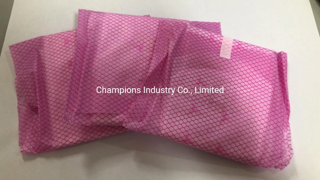 Wholesale Perforated Plastic Lady Sanitary Napkin with blue Print Super Competitive Price Sanitary Pad