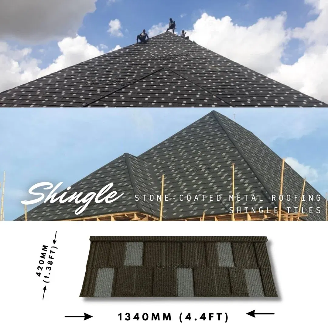 Colored Prepaint Natural Stone Coated Steel Roof Tiles Building Material Roofing Accessories Zambia Somalia Jamaica