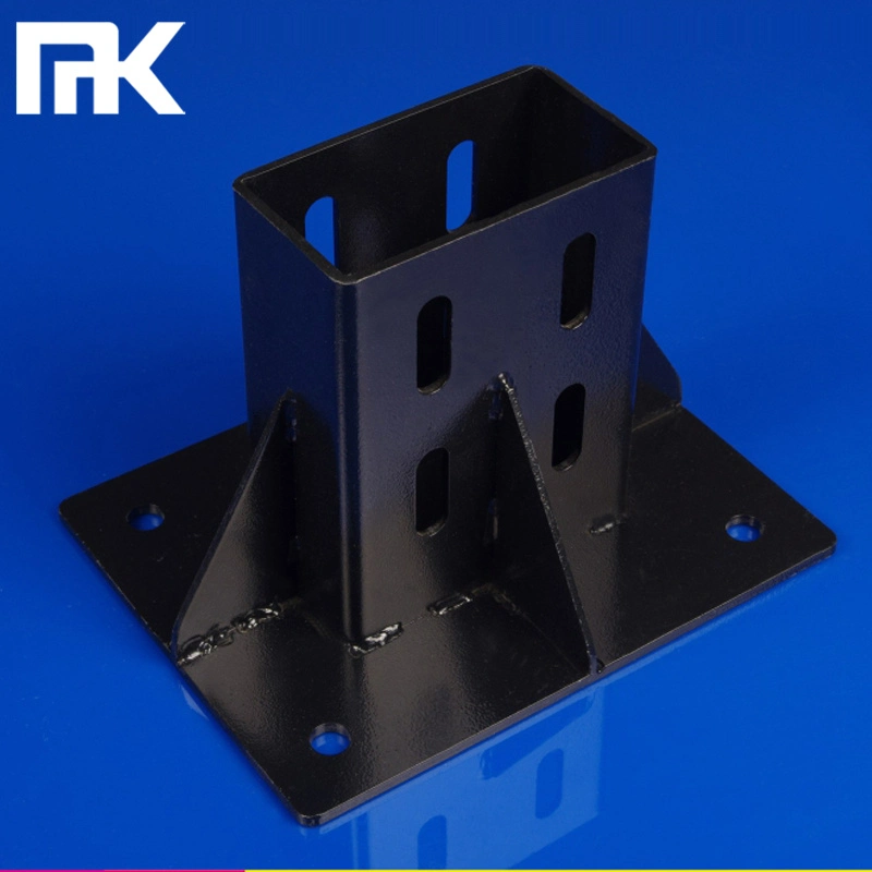 Mk Black Carbon Steel Glass Floor Mounting Brackets