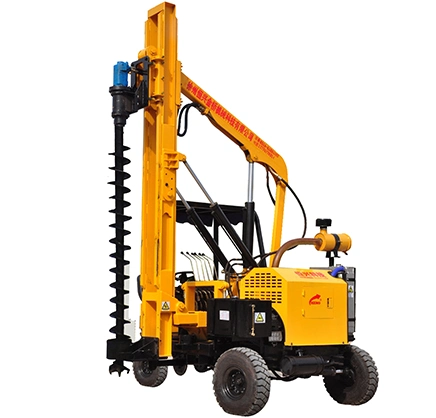 Hydraulic Wheel Type Helical Pile Driver for Road Construction