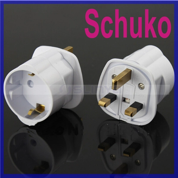 Fused Schuko / Germany / France / South Korea to UK Adapter Power Plug