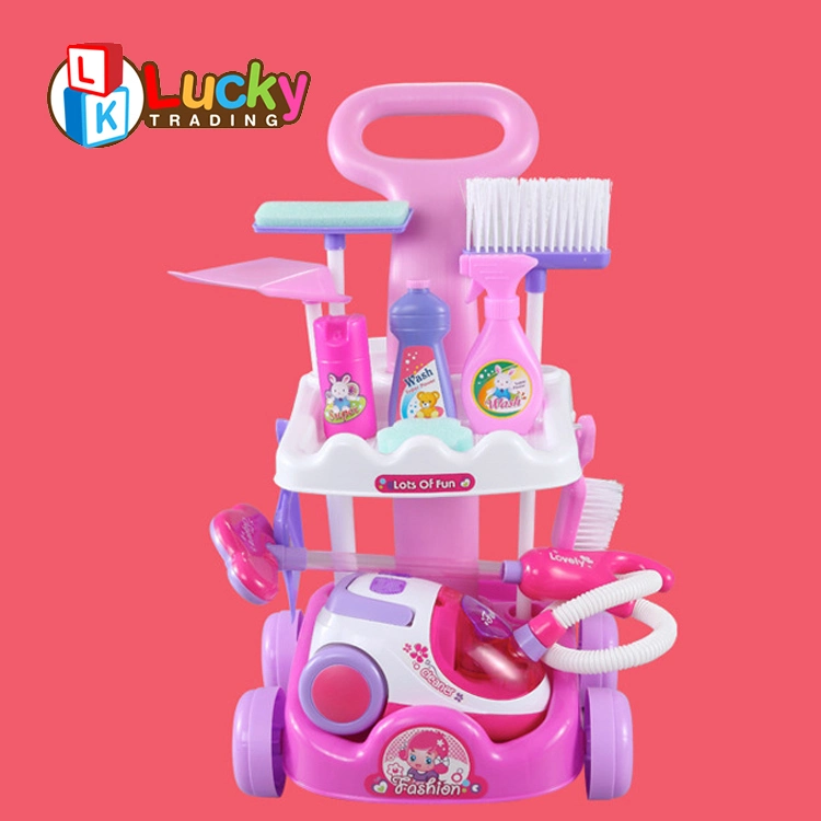 Peu d'Toddler Set de nettoyage avec des enfants de l'Aspiration Trolley Toy