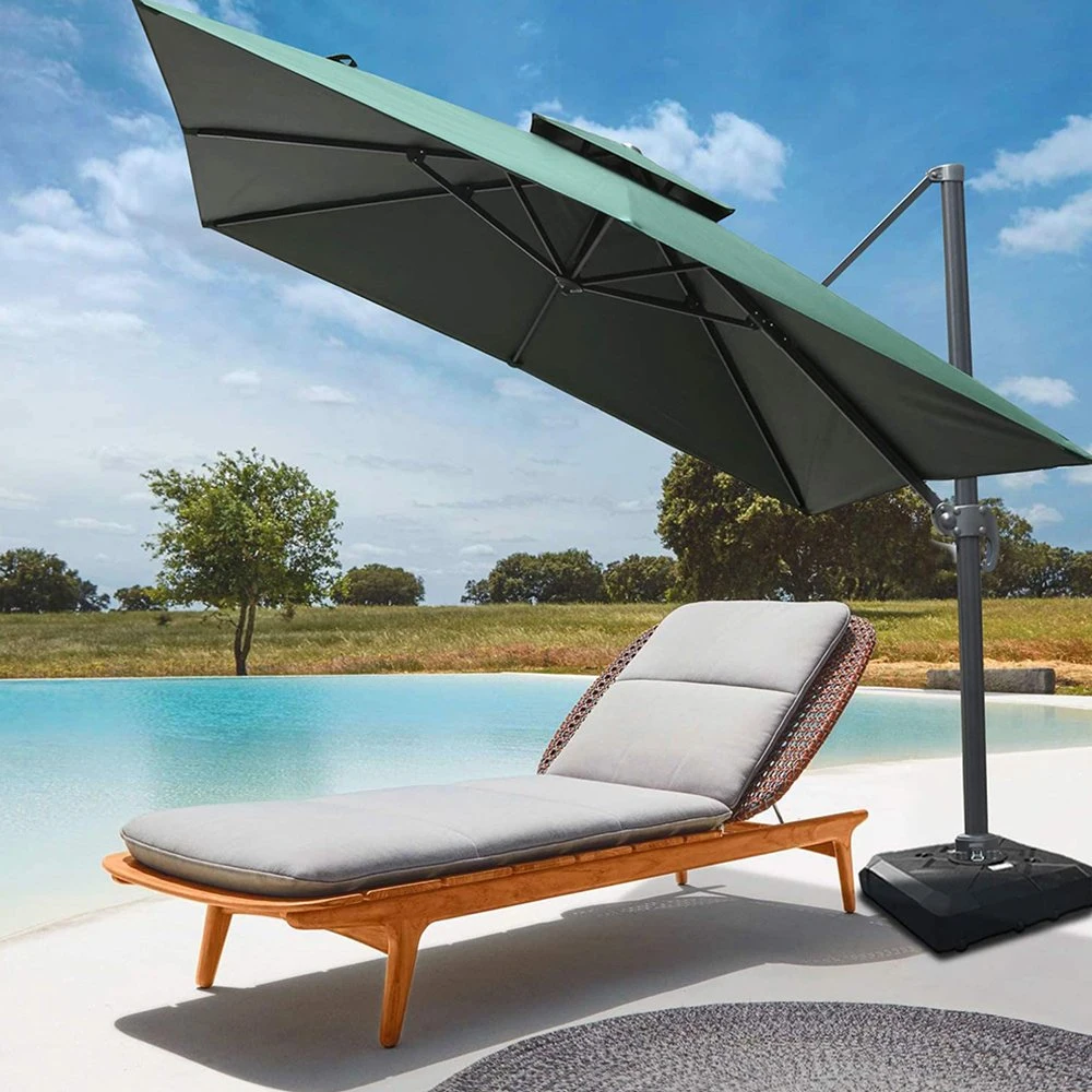 New Designed Outdoor Garden Roman Umbrella Double Top Deluxe Patio Beach Market Sunshade