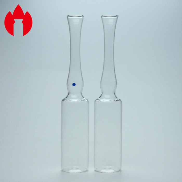 Clear Glass Ampoules with Blue Cut Point Mark