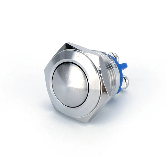 16mm Stainless Steel/Nickel Plated Brass Push Button Switch