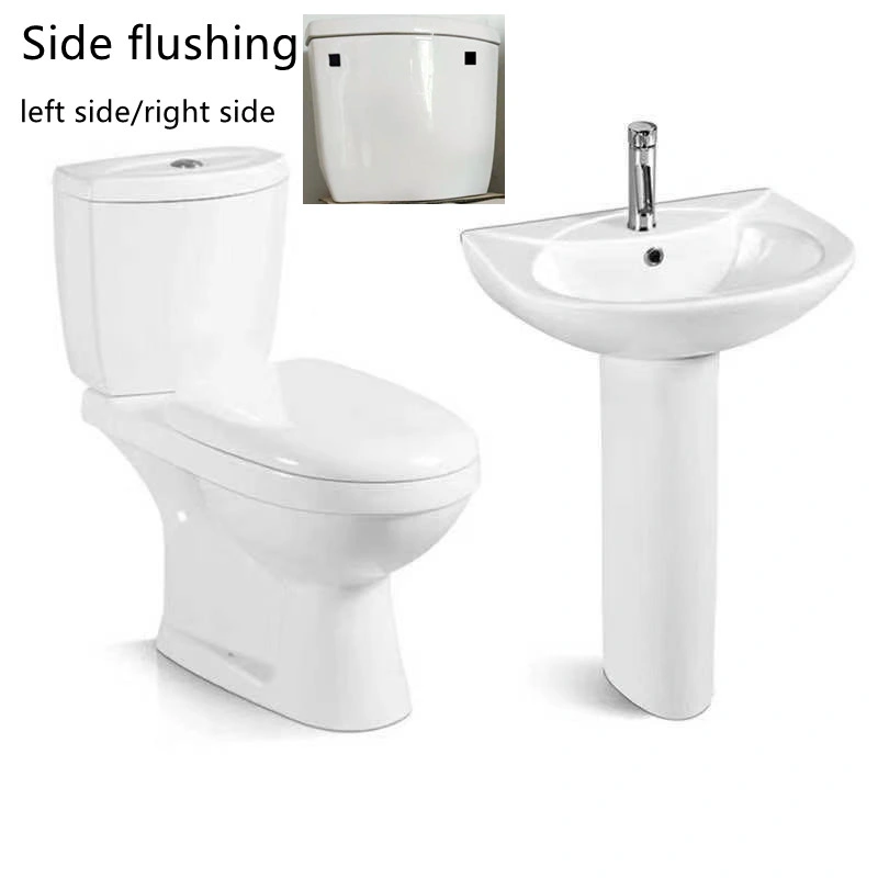 Africa Water Inlet Flushing Washdown S Trap 250mm Closet Commode Toilet and Basin Suit Ceramic Bathroom Fittings Accessory Towel Rack Tissue Holder Set