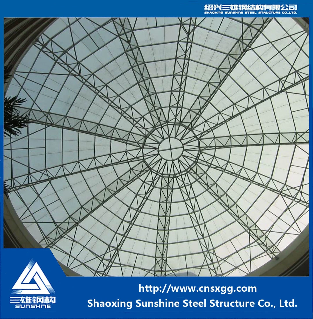 Steel Pipe Truss Structure Roof with Glass