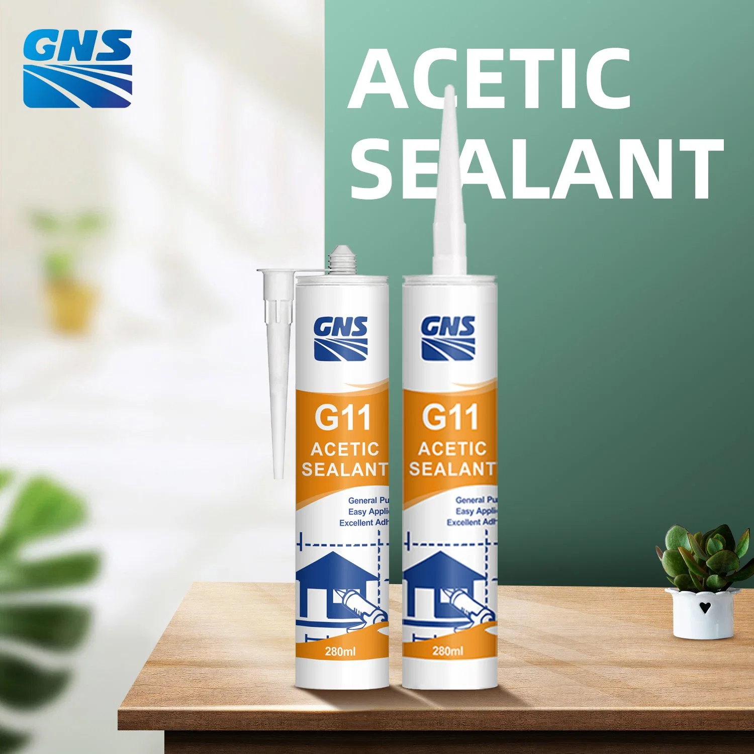 Gns Sealants Manufacturer G11 Oil Resistant Acetic Silicone Sealant Adhesive for Glass