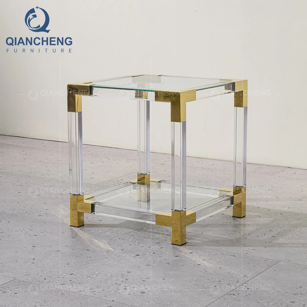 Foshan Wholesale/Supplier Luxury European Style Furniture Sofa Acrylic Glass Sidetable