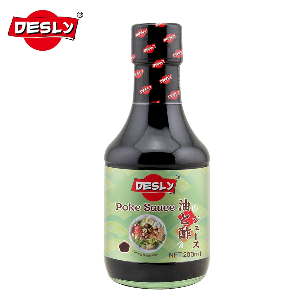 Sabor japonés aderezo para ensaladas salsa vinagreta Desly Wholesale/Supplier Brand 250 ml de salsa de Poke para supermercados industria alimentaria