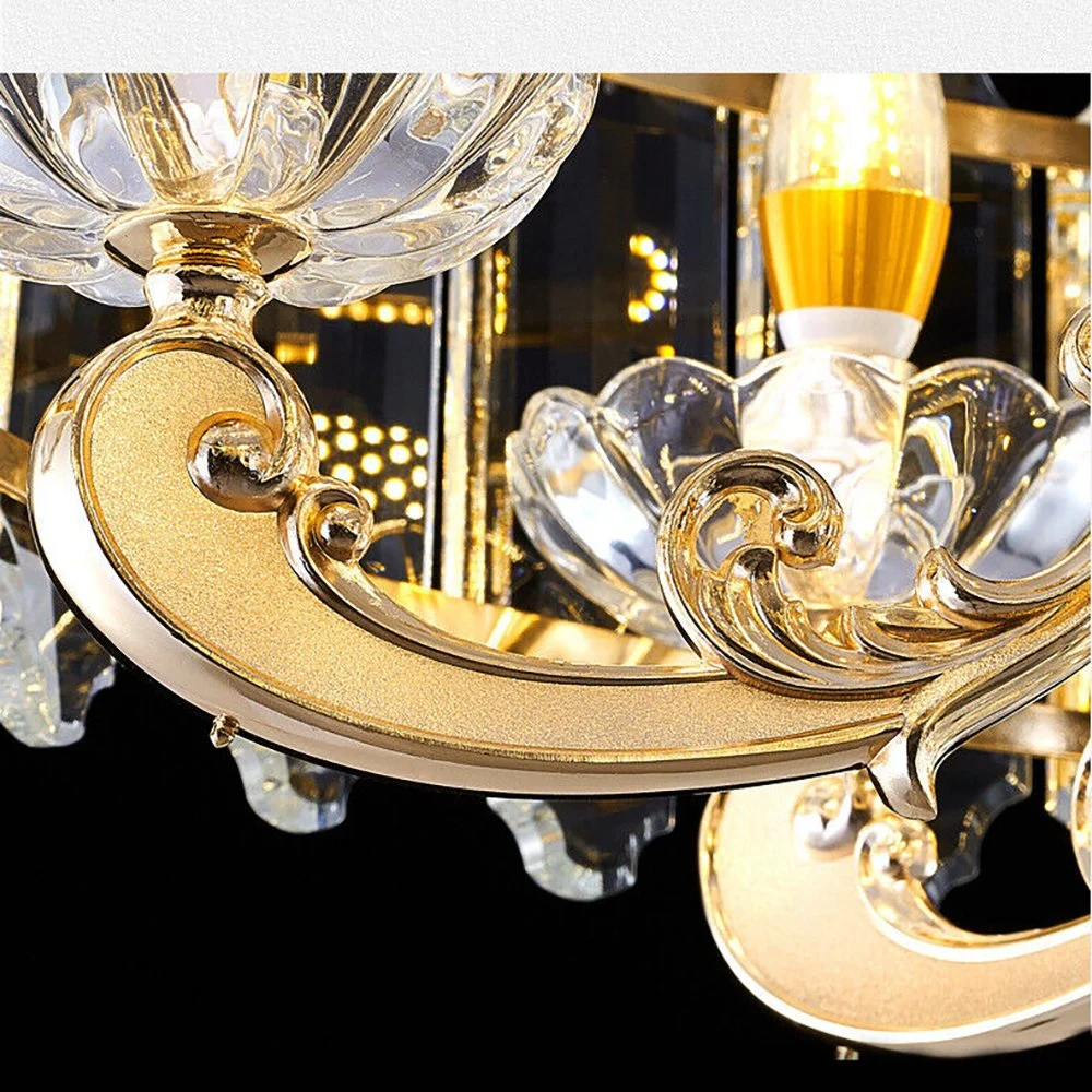 Royal European LED Crystal Chandelier Living Room Duplex Villa Lobby Ceiling Light