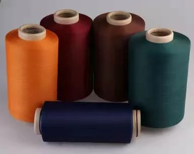 Recycler les filés de polyester DTY Cotton-Like, 40s, Super noir, l'Imitation de gros de coton de haute qualité Certificat de GRS Tc pour le Tissage Tricotage chaîne